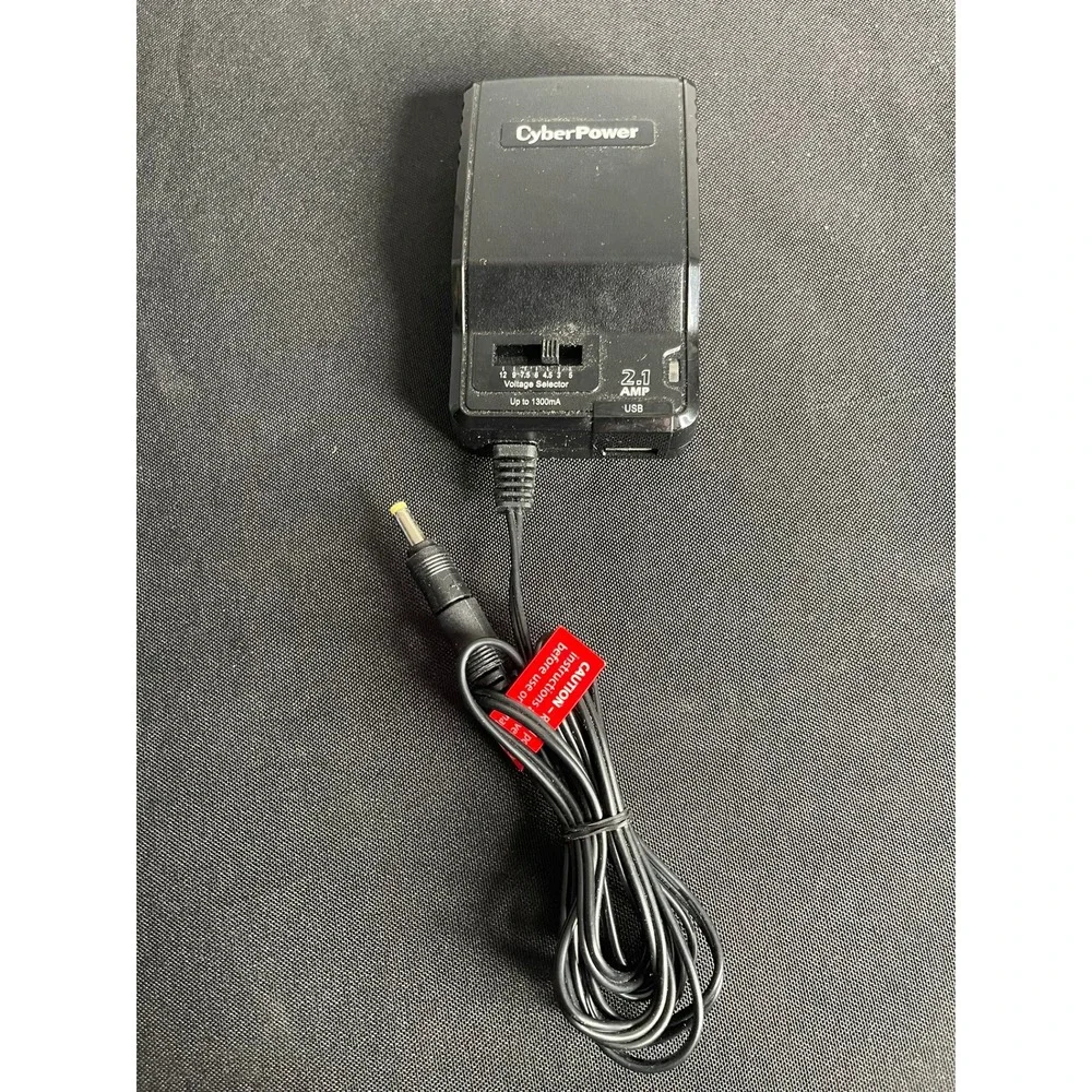CyberPower CPUAC1U1300 Universal AC Adapter 1300mA with 2.1A USB Port Black